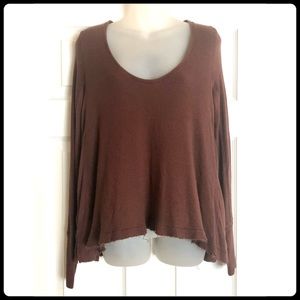 We The Free Burgundy Oversized Thermal Top